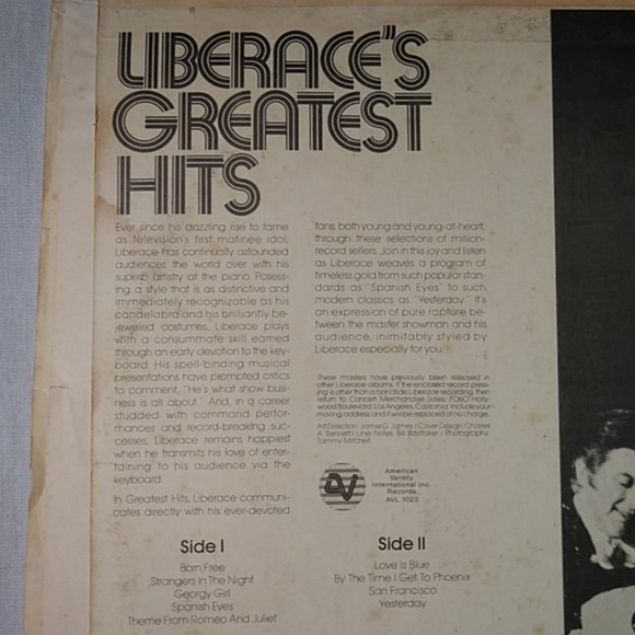 Vintage Liberace's Greatest Hits Vinyl Record - Picture 7 of 8